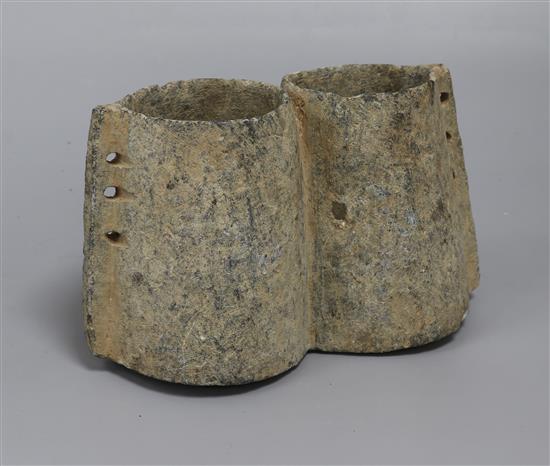 An Islamic stone vessel